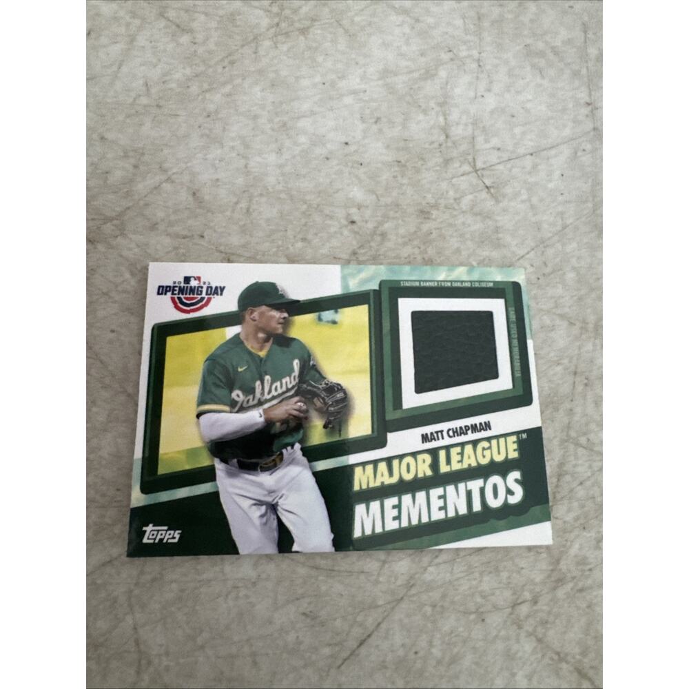 2021 Topps Opening Day Matt Chapman Major League Mementos Athletics KH3